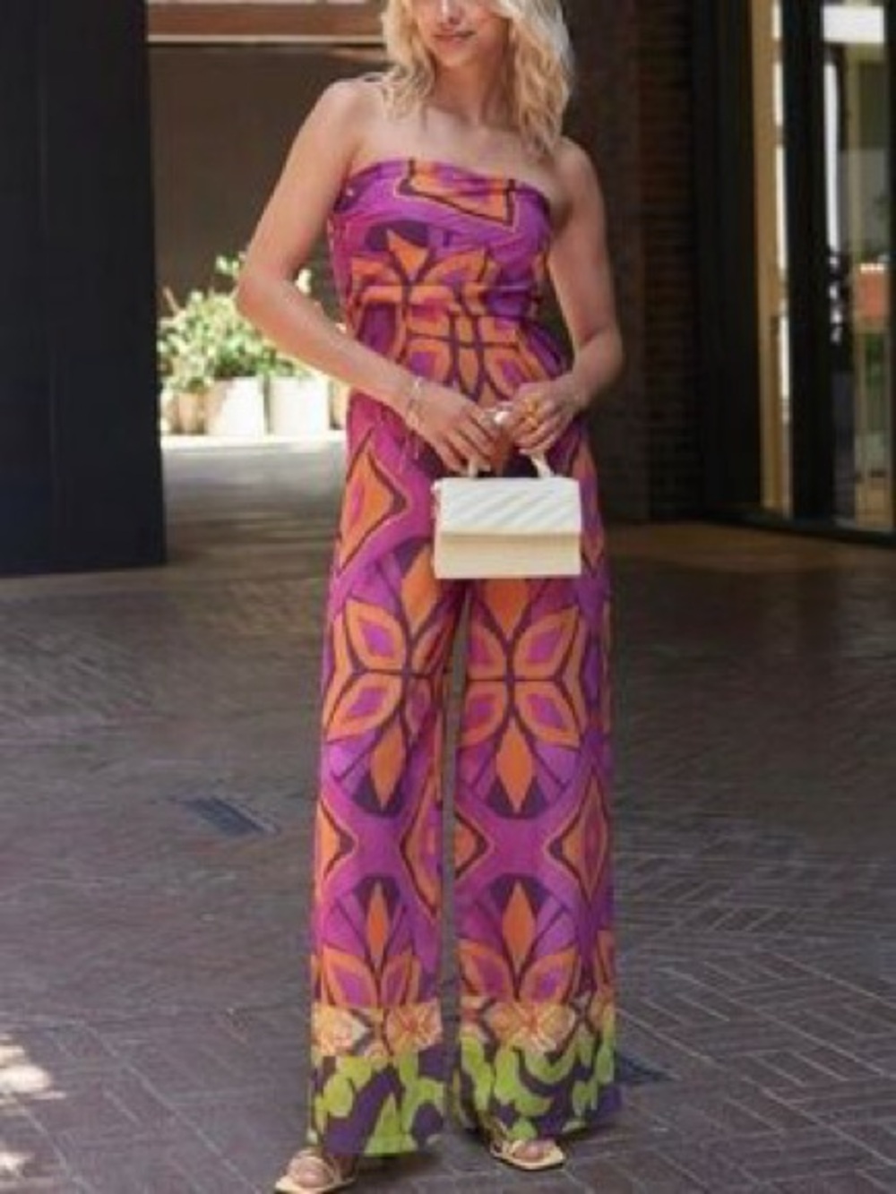Zara geometric print jumpsuit